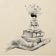 Čitateľ - ruka kreslená