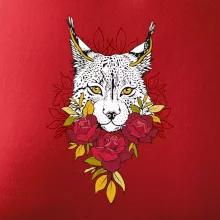 Rys s červenými ružami (Pecka design)