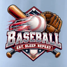 Baseballová pálka s rukavicou eat sleep repeat