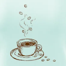 Hrnček plný čerstvej kávy