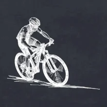 MTB kreslený cyklista