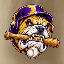 Baseballový buldok s pálkou