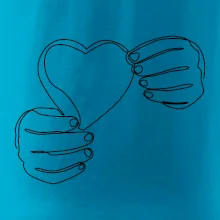 Ruka držiaca srdce jedným ťahom