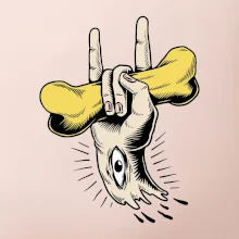 Rocková ruka kosť a oko