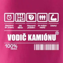 Čiarový kód - Vodič kamiónu Čiarový kód - Vodič kamiónu