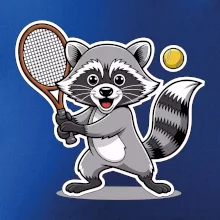 Mýval hrá tenis kreslený