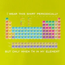 I wear this shirt periodically but only when I'm in my element I wear this shirt periodically but only when I'm in my element