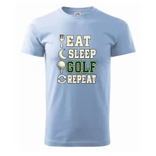 Eat sleep golf repeat typografie