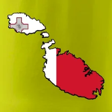 Mapa Malta s vlajkou