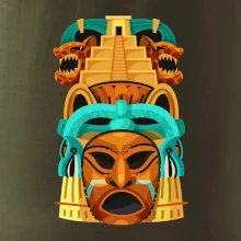 Mayová maska s pyramídou