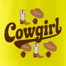 Cowgirl nápis a oblečenie