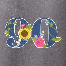 Kvetinové číslo kreslené - 90