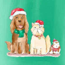 Veselé vianoce - pes, škrečok a mačka
