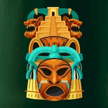 Mayová maska s pyramídou Mayová maska s pyramídou