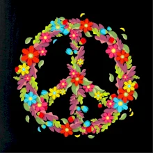 Peace symbol červené kvety