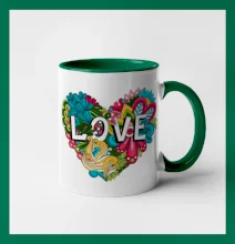 Love nápis květovaný