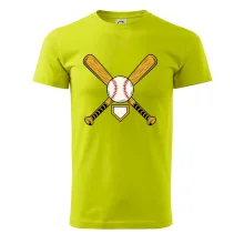 Zkřížené baseballové pálky a míček