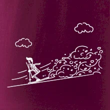 Kreslený lyžiar na horách