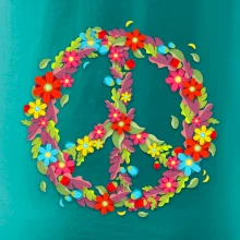 Peace symbol červené kvety