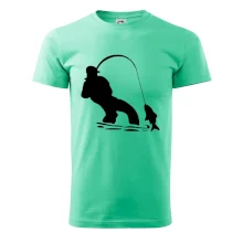 Rybár ťahajúce rybu