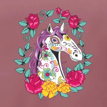 Kôň farebný s kvetinami