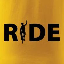 Ride - nápis s cyklistom Ride - nápis s cyklistom