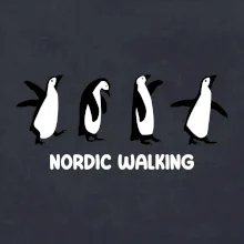 Nordic walking tučniaky - kreslený