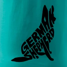 Nemecký ovčiak sediaci napis