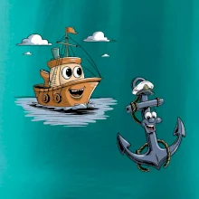 Parové tričko - Loď a kotva