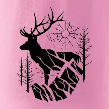 Jeleň v lese krivky