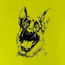 Čiernobiela karikatúra Nemecký ovčiak