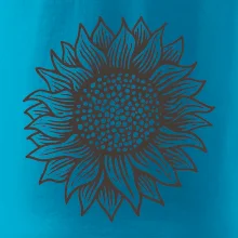 Slnečnica kreslená čiernobiela