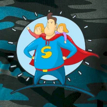 Ocko superman - dievča a dievča