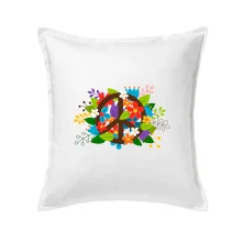 Peace symbol prerastený kvetinami