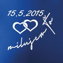 Mikina milujem ťa s dátumom na rukáve