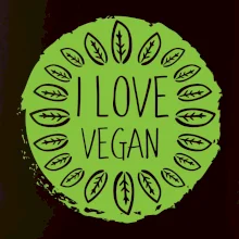 I love vegan v kruhu