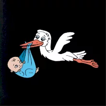 Bocian a bábätko - chlapec (Hana-creative) Bocian a bábätko - chlapec (Hana-creative)