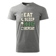 Eat sleep golf repeat typografie