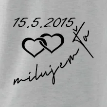 Mikina milujem ťa s dátumom na rukáve Mikina milujem ťa s dátumom na rukáve