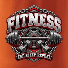 Fitness činka a závažia eat sleep repeat