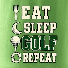 Eat sleep golf repeat typografie