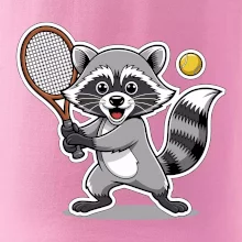 Mýval hrá tenis kreslený