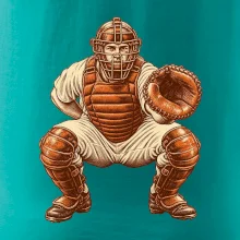Baseballový catcher retro rytina