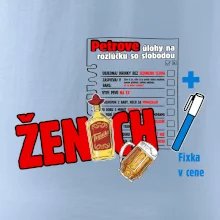 Tričko na rozlúčku s úlohami na chrbte + nápis ženích