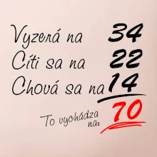 Vyzerá, cíti sa, chová sa - 70 rokov