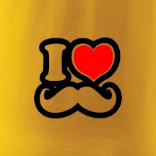 i love mustache - obrys