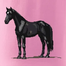 Čierny kôň pixel