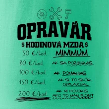 Hodinová mzda - opravár Hodinová mzda - opravár