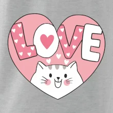 Mačka love - ružové srdce