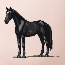 Čierny kôň pixel